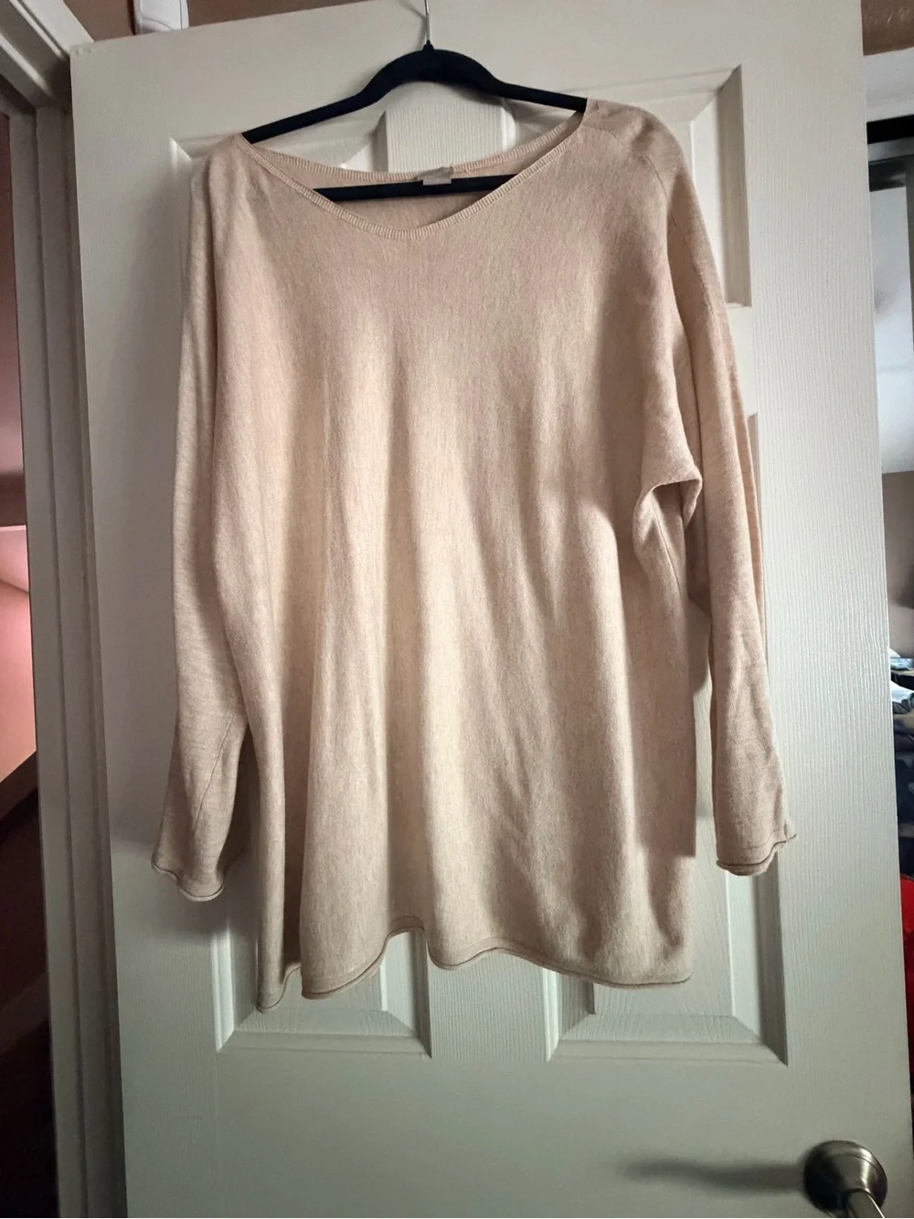 Chico's Soft Scoop Neck Sweater in Light Taupe